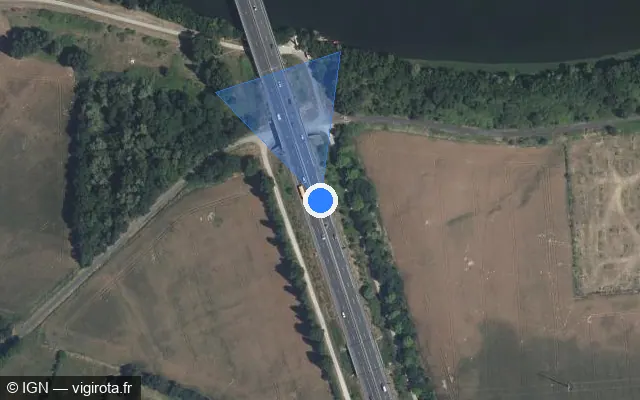 Vue satellite de l'emplacement du radar discriminant à La Riche sur M 37 / Rocade M 37