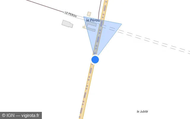 Vue plan de l'emplacement du radar discriminant à Dambron sur D 2020