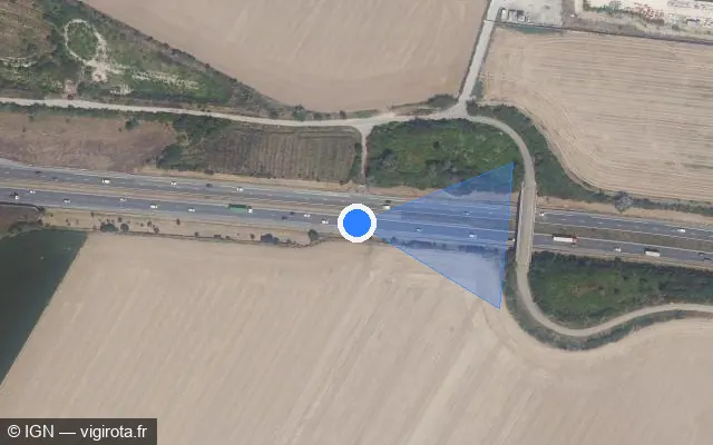 Vue satellite de l'emplacement du radar discriminant à Gonesse sur D 170