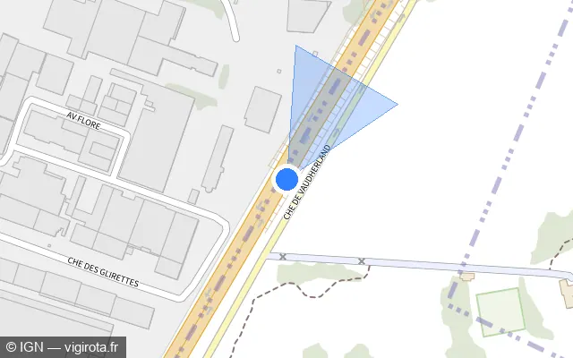 Vue plan de l'emplacement du radar discriminant à Vaudherland sur Route de Paris à Senlis / D 317