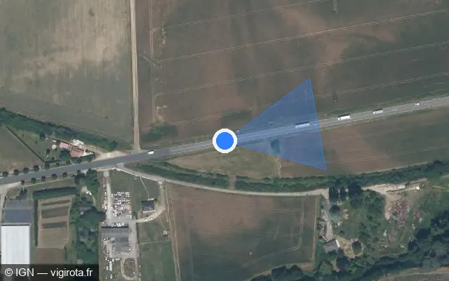 Vue satellite de l'emplacement du radar discriminant à Malay-le-Petit sur D 660
