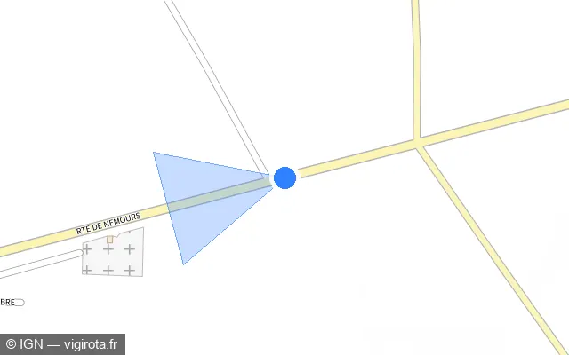 Vue plan de l'emplacement du radar discriminant à Villeroy sur D 81