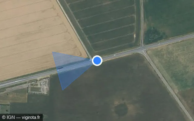 Vue satellite de l'emplacement du radar discriminant à Villeroy sur D 81