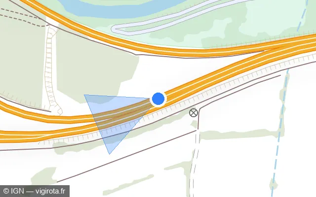 Vue plan de l'emplacement du radar discriminant à Vaulx-en-Velin sur N 346 / E 15
