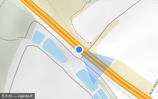Vue plan de l'emplacement du radar discriminant à Bellegarde sur A 54 / E 80 / La Camarguaise