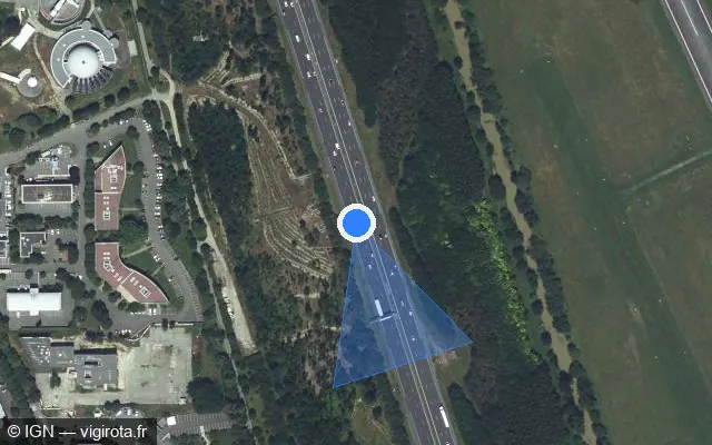 Vue satellite de l'emplacement du radar discriminant à Balma sur A 61 / E 09 / Périphérique Intérieur - Autoroute des Deux Mers