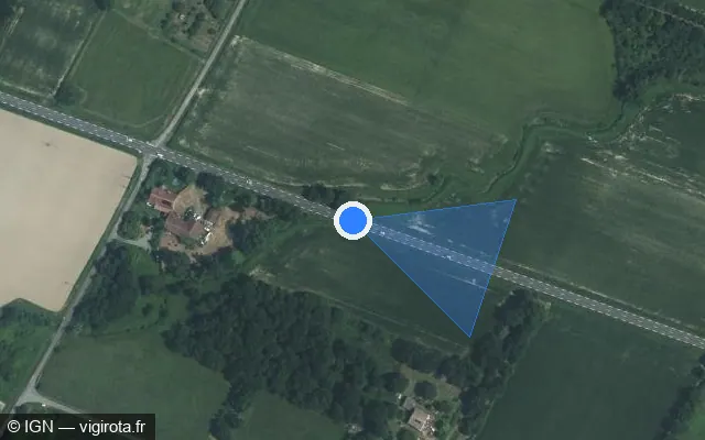 Vue satellite de l'emplacement du radar discriminant à Gée-Rivière sur Route de Tarbes / D 935