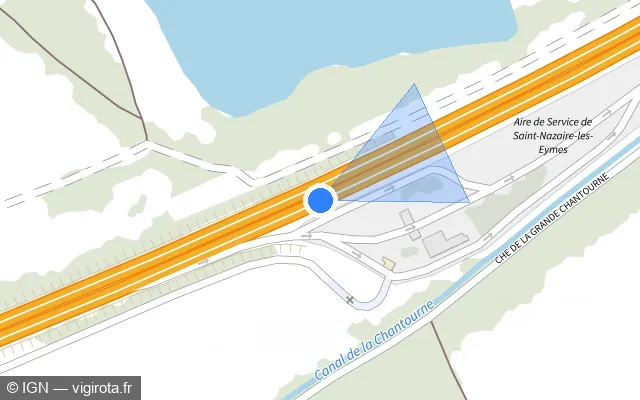 Vue plan de l'emplacement du radar discriminant à Villard-Bonnot sur A 41 / E 712