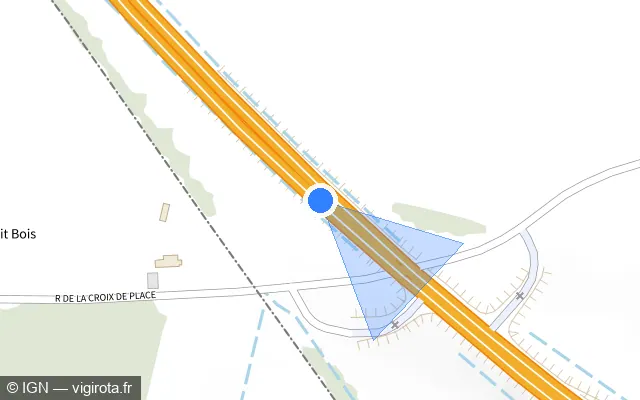 Vue plan de l'emplacement du radar discriminant à Blou sur A 85 / E 60 / Autoroute de la Vallée de la Loire