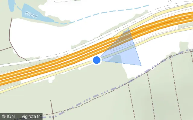 Vue plan de l'emplacement du radar discriminant à Ancerville sur D 604