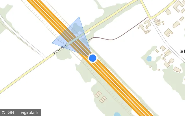 Vue plan de l'emplacement du radar discriminant à Ennetières-en-Weppes sur A 25 / E 42 / Autoroute vers la Mer