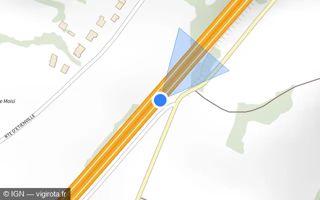 Vue plan de l'emplacement du radar discriminant à Leubringhen sur A 16 / E 402 / L'Européenne