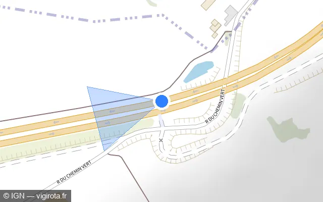 Vue plan de l'emplacement du radar discriminant à Saint-Léonard sur N 416 / Rocade Sud de Boulogne