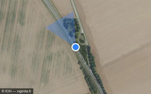 Vue satellite de l'emplacement du radar discriminant à Boinville-le-Gaillard sur N 191