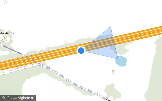 Vue plan de l'emplacement du radar discriminant à La Queue-les-Yvelines sur N 12