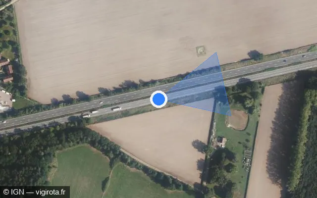 Vue satellite de l'emplacement du radar discriminant à La Queue-les-Yvelines sur N 12
