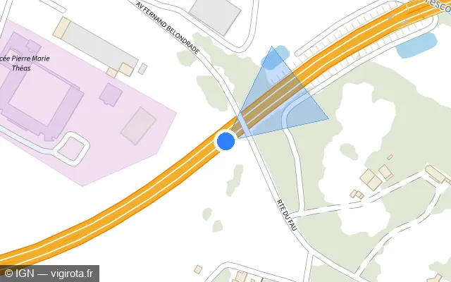 Vue plan de l'emplacement du radar discriminant à Montauban sur A 20 / E 09 / L'Occitane