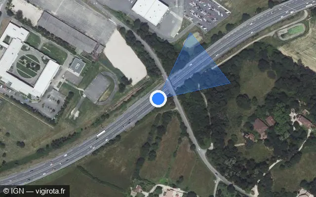 Vue satellite de l'emplacement du radar discriminant à Montauban sur A 20 / E 09 / L'Occitane