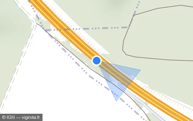 Vue plan de l'emplacement du radar discriminant à Vitry-le-Croisé sur A 5 / E 17 / E 54