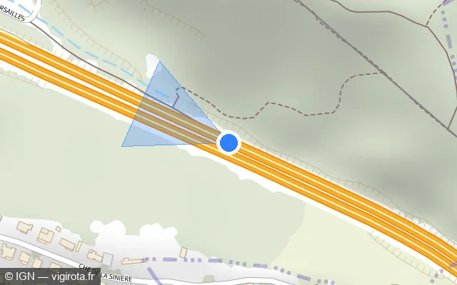 Vue plan de l'emplacement du radar discriminant à Les Pennes-Mirabeau sur A 7 / E 714 / Autoroute du Soleil