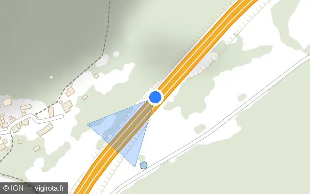 Vue plan de l'emplacement du radar discriminant à Grenier-Montgon sur A 75 / E 11 / La Méridienne