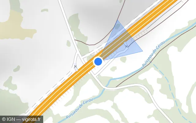 Vue plan de l'emplacement du radar discriminant à Saint-Mary-le-Plain sur A 75 / E 11 / La Méridienne
