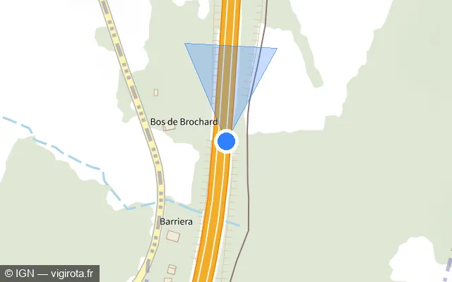 Vue plan de l'emplacement du radar discriminant à Espartignac sur A 20 / E 09 / L'Occitane