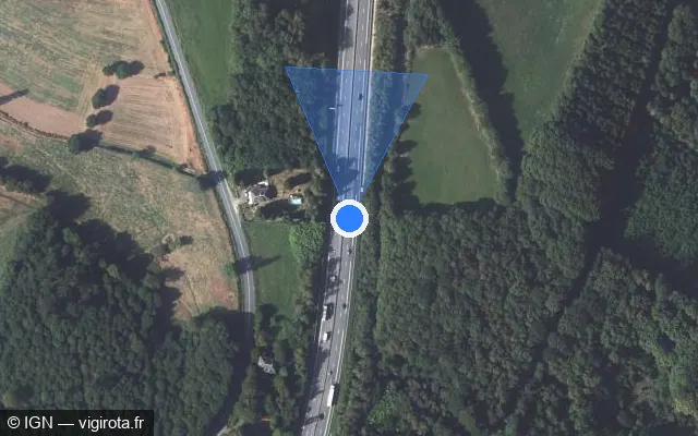 Vue satellite de l'emplacement du radar discriminant à Espartignac sur A 20 / E 09 / L'Occitane