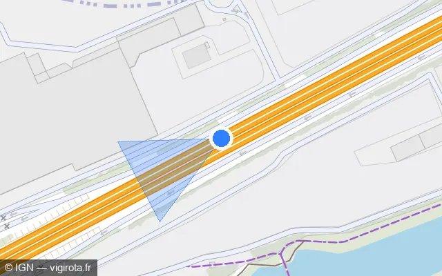 Vue plan de l'emplacement du radar discriminant à Exincourt sur A 36 / E 60 / La Comtoise