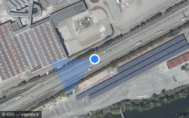 Vue satellite de l'emplacement du radar discriminant à Exincourt sur A 36 / E 60 / La Comtoise