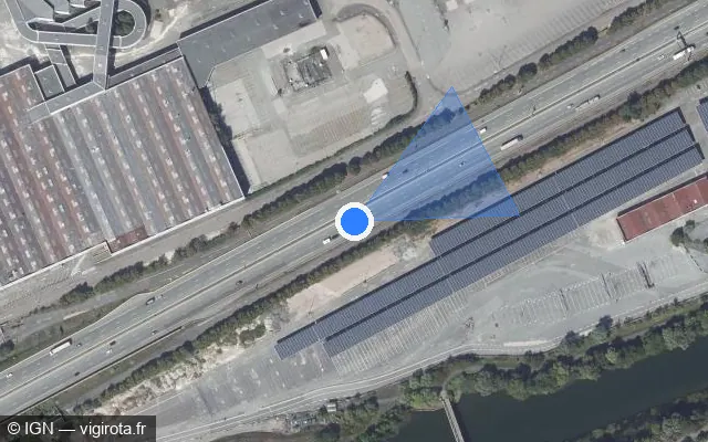 Vue satellite de l'emplacement du radar discriminant à Exincourt sur A 36 / E 60 / La Comtoise