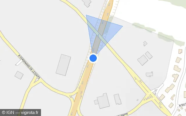 Vue plan de l'emplacement du radar discriminant à Bonneval sur N 10
