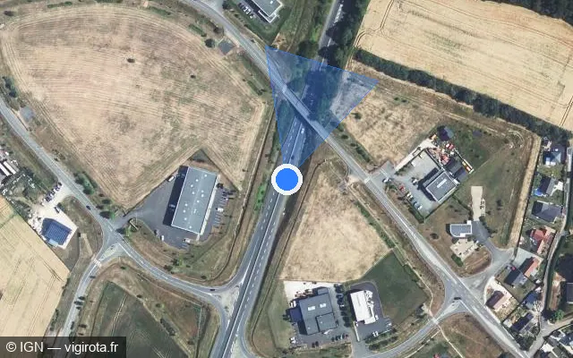Vue satellite de l'emplacement du radar discriminant à Bonneval sur N 10