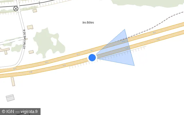 Vue plan de l'emplacement du radar discriminant à Cherisy sur N 12