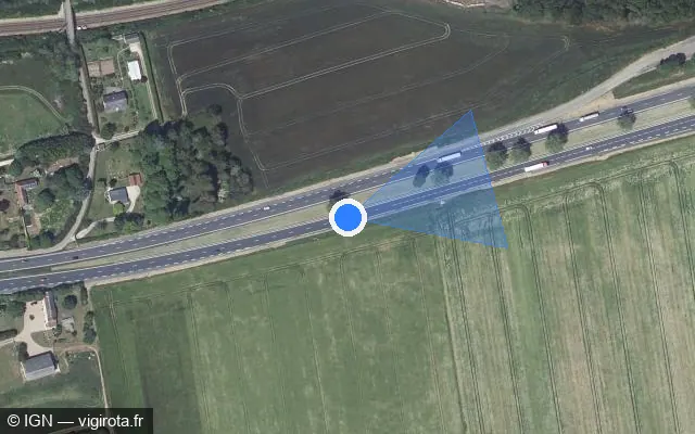 Vue satellite de l'emplacement du radar discriminant à Cherisy sur N 12