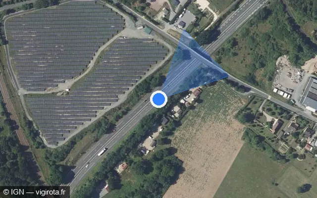 Vue satellite de l'emplacement du radar discriminant à Saint-Marcel sur A 20 / E 09 / L'Occitane