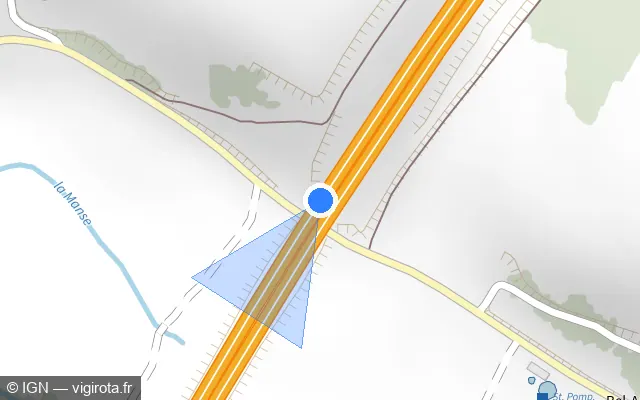 Vue plan de l'emplacement du radar discriminant à Noyant-de-Touraine sur A 10 / E 05 / L'Aquitaine
