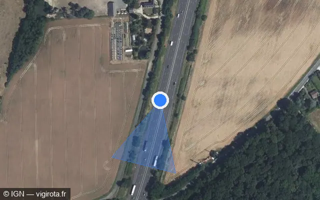 Vue satellite de l'emplacement du radar discriminant à Saint-Pierre-des-Corps sur A 10 / E 05 / E 60 / L'Aquitaine