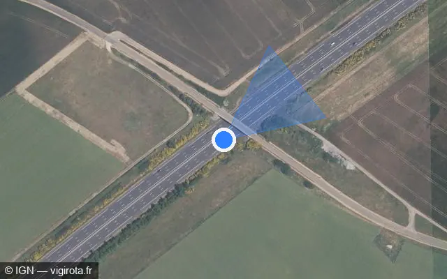 Vue satellite de l'emplacement du radar discriminant à Tavers sur A 10 / E 05 / E 60 / L'Aquitaine