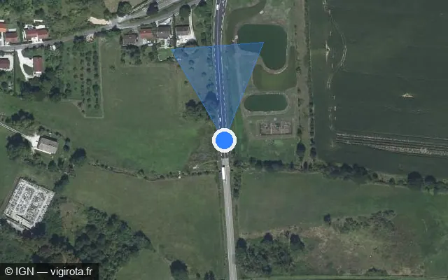 Vue satellite de l'emplacement du radar discriminant à Vignory sur D 520