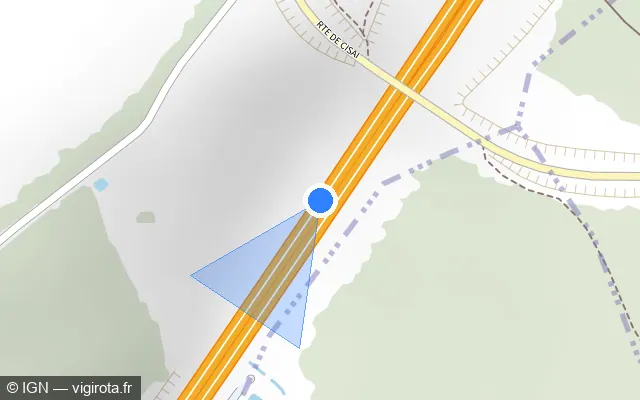 Vue plan de l'emplacement du radar discriminant à Gacé sur A 28 / E 402