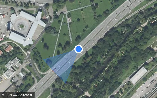 Vue satellite de l'emplacement du radar discriminant à Schiltigheim sur M 35 / E 25