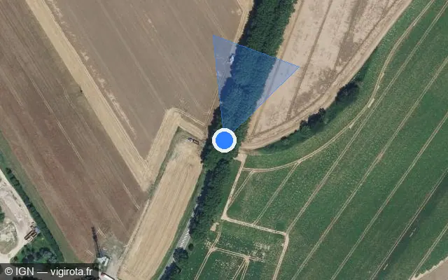 Vue satellite de l'emplacement du radar discriminant à Nurlu sur D 917