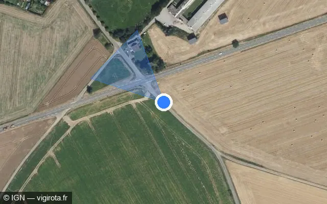 Vue satellite de l'emplacement du radar discriminant à Grivillers sur eric.leguebe@gmail.com