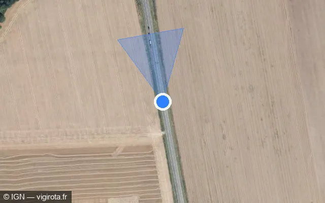 Vue satellite de l'emplacement du radar discriminant à Laleu sur D 901