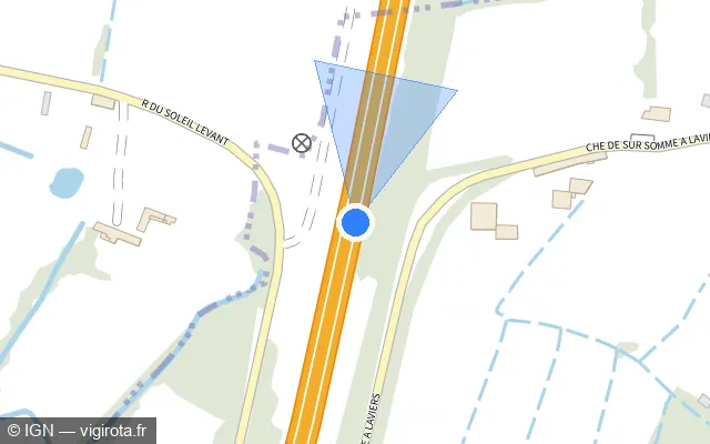 Vue plan de l'emplacement du radar discriminant à Grand-Laviers sur A 28 / E 402