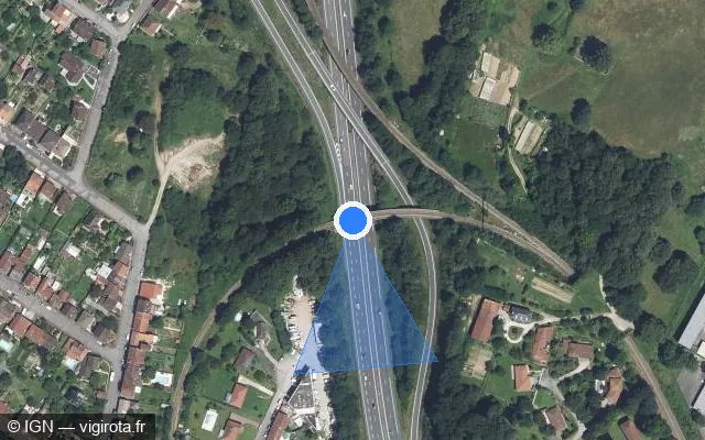 Vue satellite de l'emplacement du radar discriminant à Panazol sur A 20 / E 09 / L'Occitane
