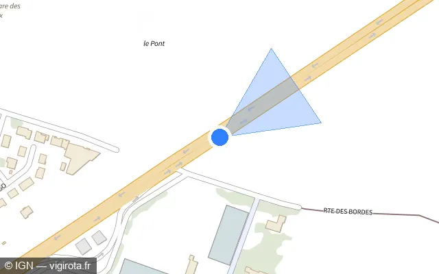 Vue plan de l'emplacement du radar discriminant à Le Plessis-Pâté sur D 19