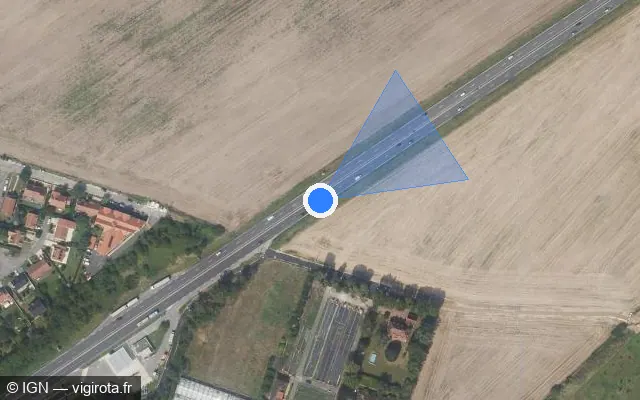 Vue satellite de l'emplacement du radar discriminant à Le Plessis-Pâté sur D 19