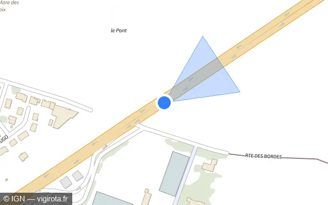 Vue plan de l'emplacement du radar discriminant à Le Plessis-Pâté sur D 19
